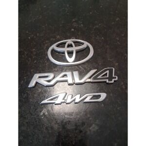 2001-2005 Toyota RAV4 4WD Chrome Emblem Badge Set OEM
